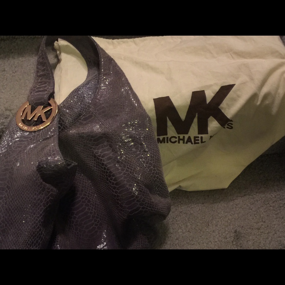 Michael Kors Blue leather faux croc